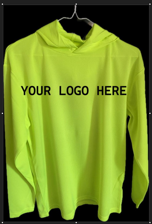 Neon green hoodie with custom logo space